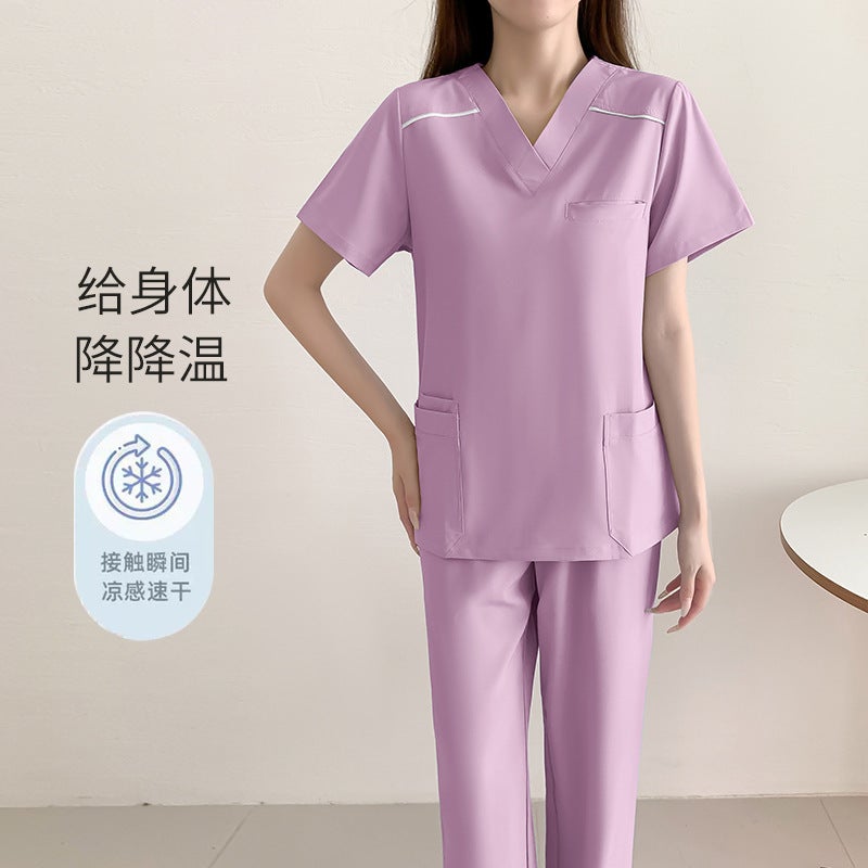 Hand-Washing Clothes Women'S Elastic Quick-Drying Yuezi Center Yuesao Shanghu Surgical Clothes Brush Hand Clothes Beautician Oral Work Clothes - Image 1